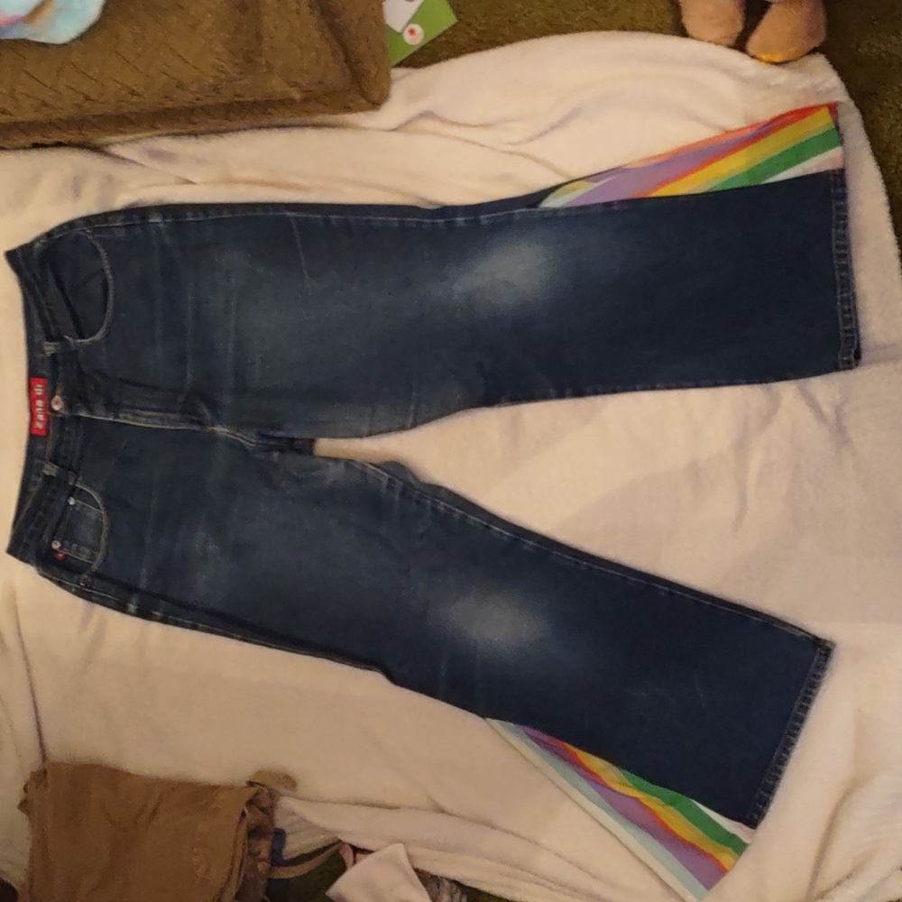 Vintage Y2K zana-di rainbow flare jeans size 16